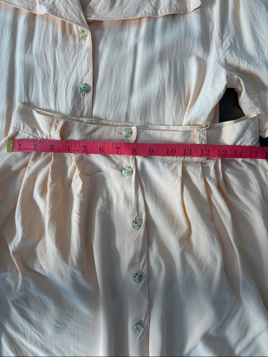 Vintage Dalia Peach Button-Front Two-Piece Skirt with Pockets - Picture 6 of 11